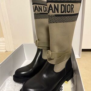 Dior Elegant Black and Cream Boots